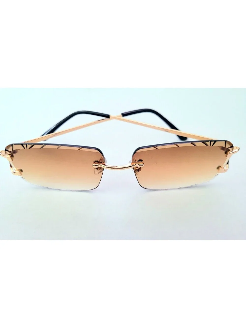 Piccadilly Gld Brw Gradient C Diamond Cut Designer Sunglasses